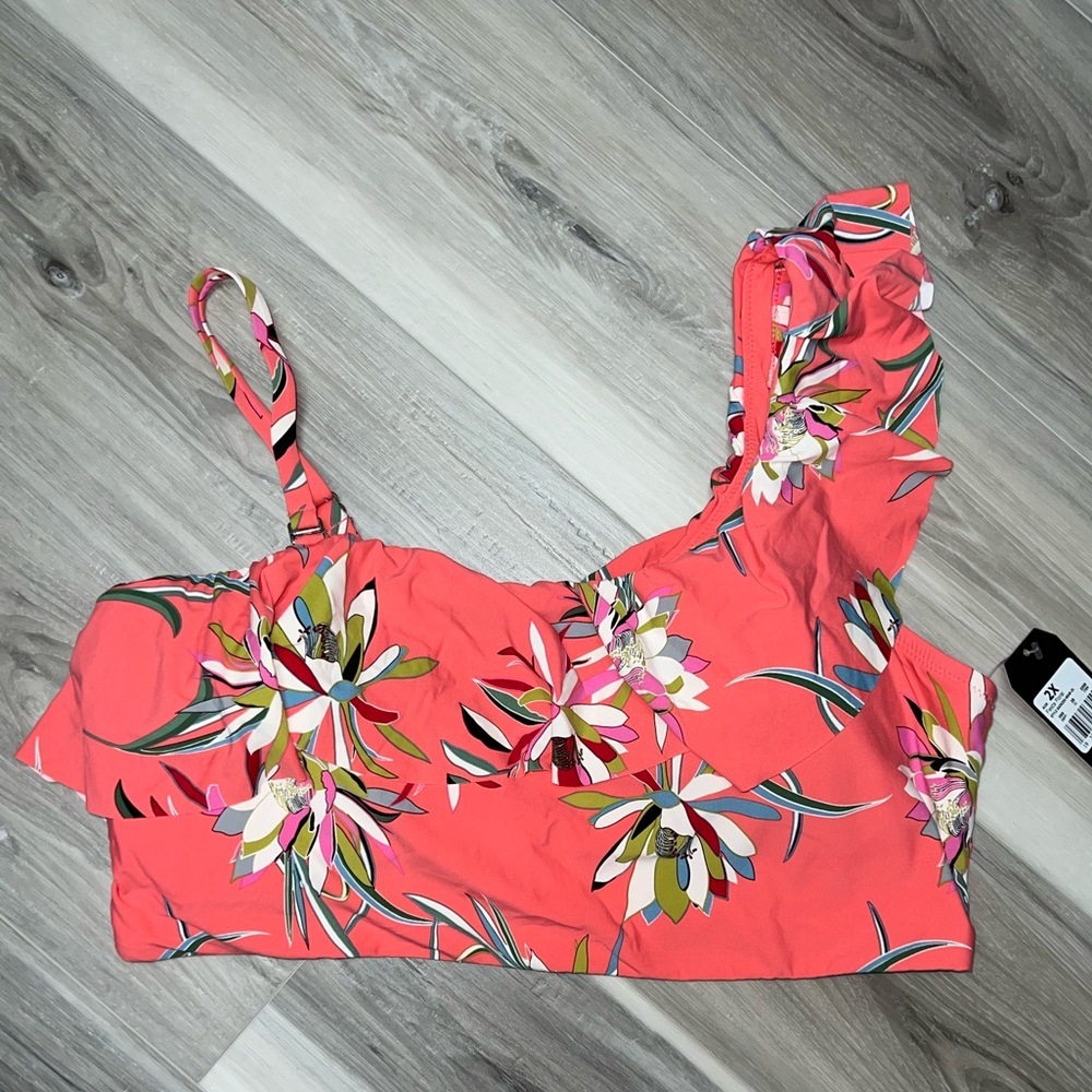 Coral swim top
